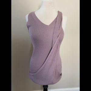 Maison Martin Margiela Purple Ribbed Knit Top
